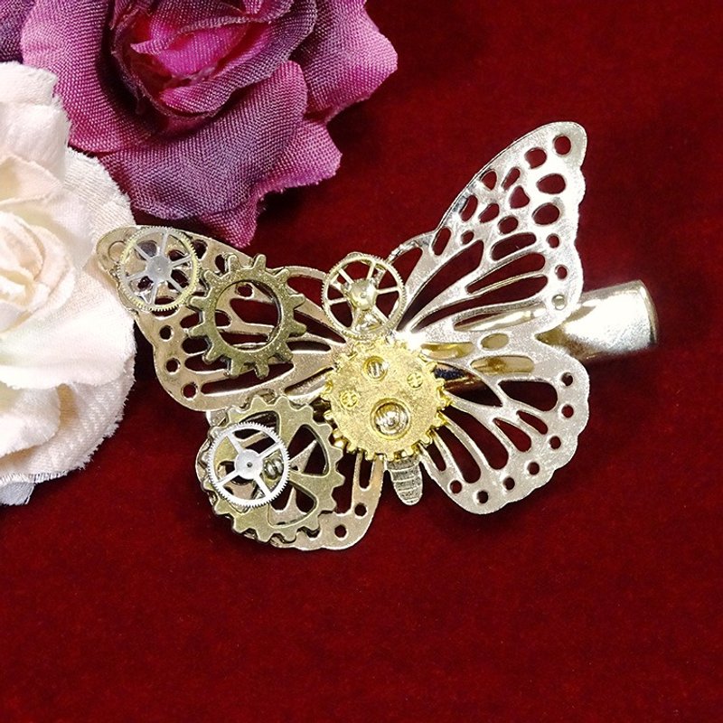 齿轮蝴蝶发夹_Steampunk - 发饰 - 其他金属 金色