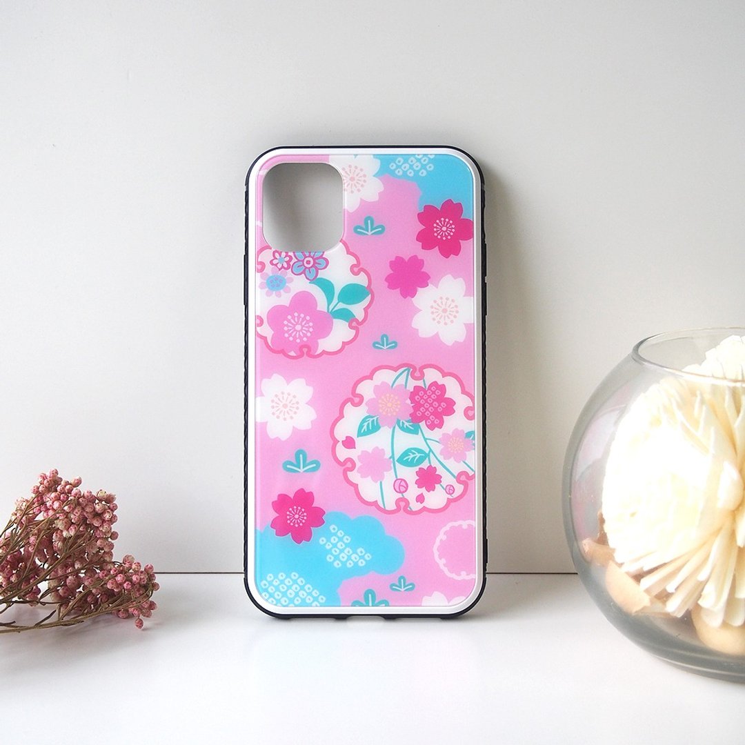 【强化玻璃 iPhone 保护壳】樱雪轮图案 - 手机壳/手机套 - 塑料 粉红色