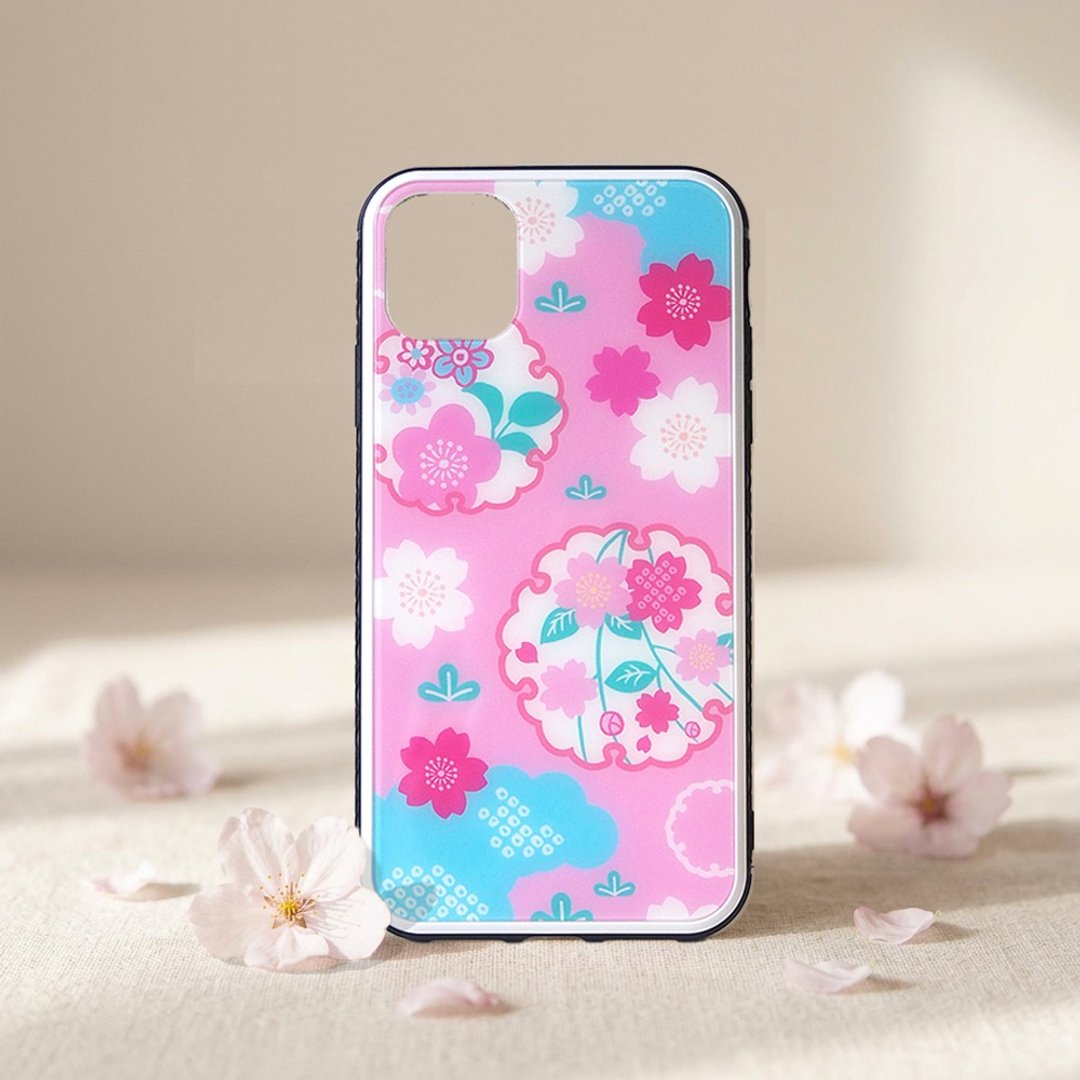 【强化玻璃 iPhone 保护壳】樱雪轮图案 - 手机壳/手机套 - 塑料 粉红色