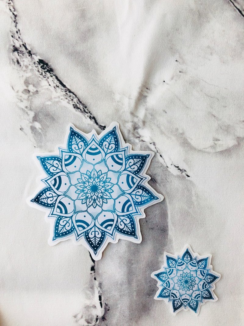 (一套2张) 手绘 Mandala Henna 防水 行李箱 贴纸  曼陀罗 汉娜 - 贴纸 - 防水材质 多色