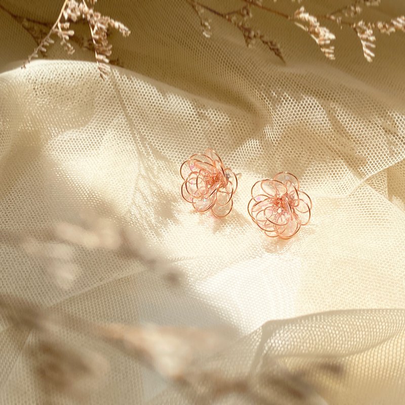 粉橘糖心 |  耳环 可改 夹式耳环 接单制作 - 耳环/耳夹 - 树脂 透明