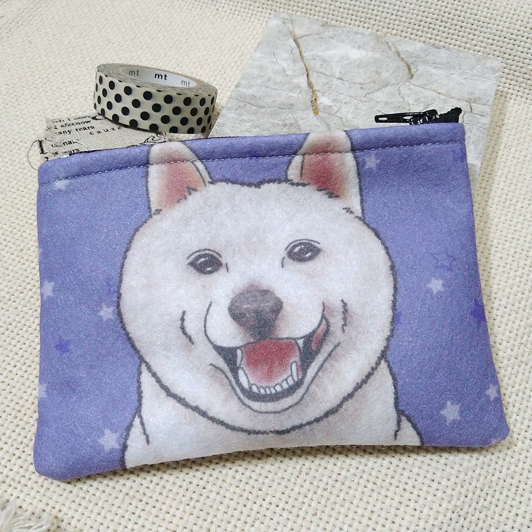 白柴犬-不织布零钱包 - 零钱包 - 其他人造纤维 