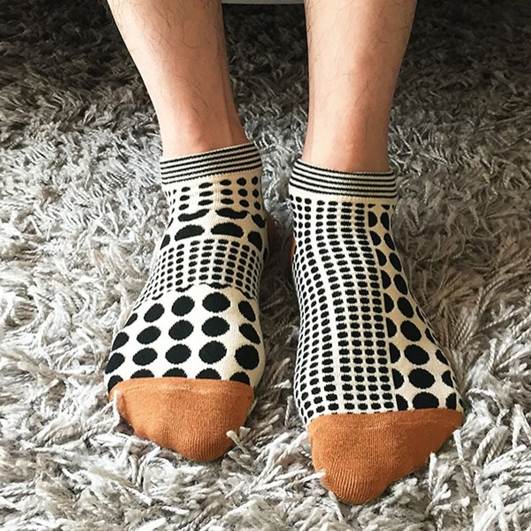 socks_popcorn L size / dot / irregular / socks / - 袜子 - 棉 白色