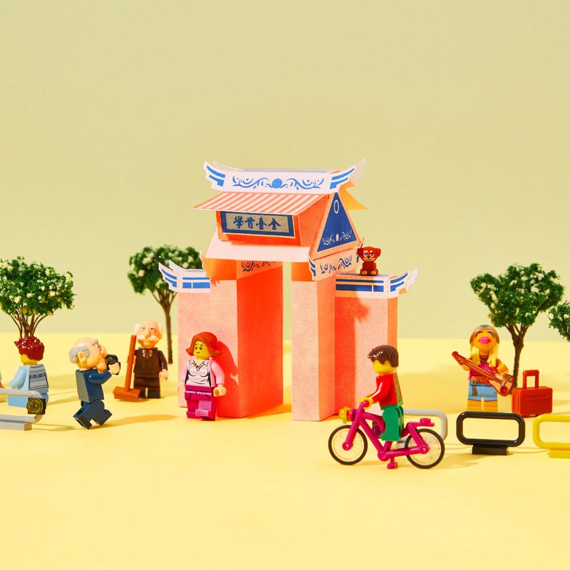 掌中的全台首学 纸模型 台南古迹 RISOGRAPHY - 卡片/明信片 - 纸 红色