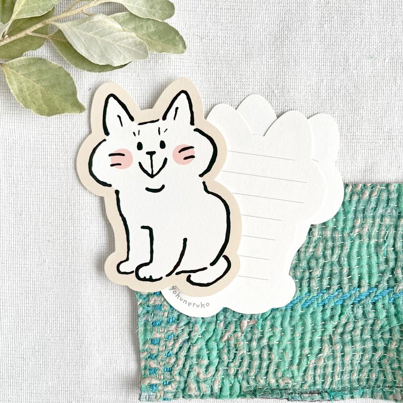 猫咪明信片 - 白猫 - 卡片/明信片 - 纸 白色