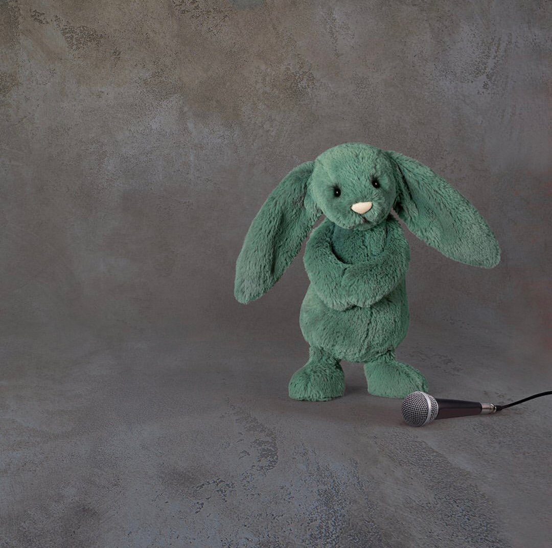 Bashful Forest Bunny 珠宝绿兔 31cm - 玩偶/公仔 - 聚酯纤维 绿色