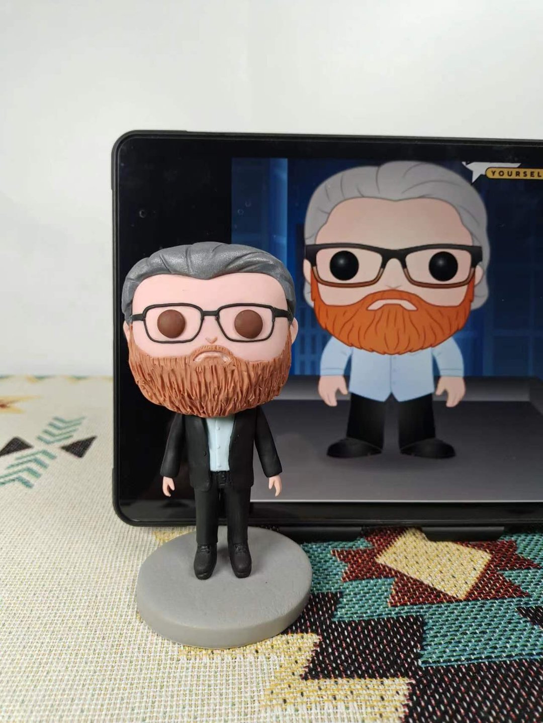 纯手工定制美国Funko Pop 自画肖像公仔娃娃男朋友老公生日礼物 - 玩偶/公仔 - 粘土 多色