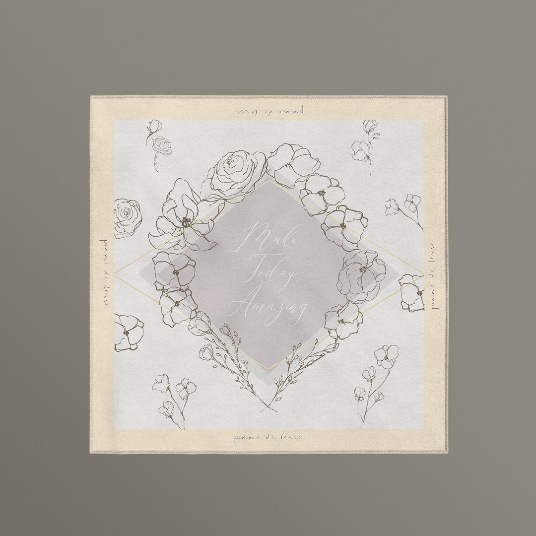 Make Today Amazing 仿丝丝巾 方巾 | 50x50cm - 丝巾 - 其他人造纤维 黄色