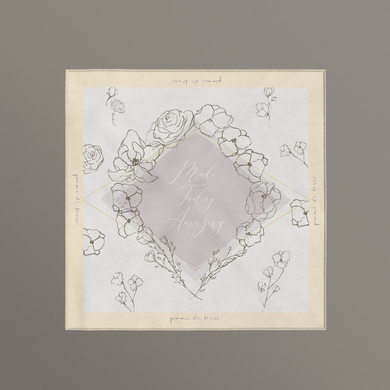 Make Today Amazing 仿丝丝巾 方巾 | 50x50cm - 丝巾 - 其他人造纤维 黄色