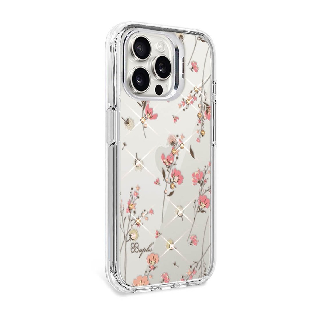 iPhone 全系列 防震双料隐形立架水晶彩钻手机壳-小清新-月见花 - 手机壳/手机套 - 其他材质 多色