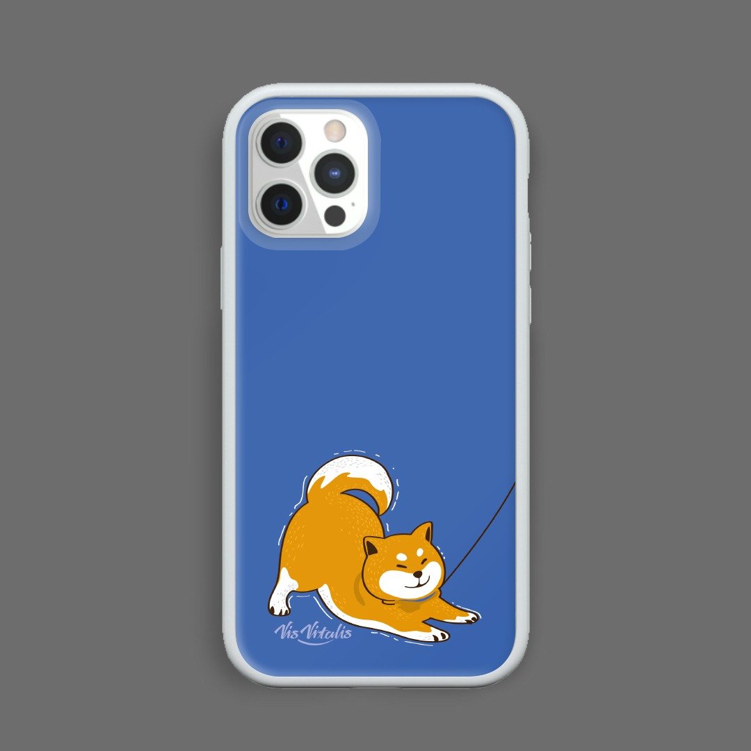 牵牵柴犬手机壳/犀牛盾订制//iPhone - 手机壳/手机套 - 塑料 蓝色