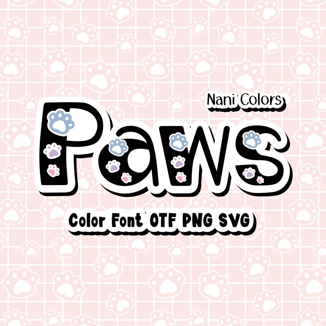 爪子 Nani 颜色 OTF PNG SVG - 字体设计 - 其他材质 