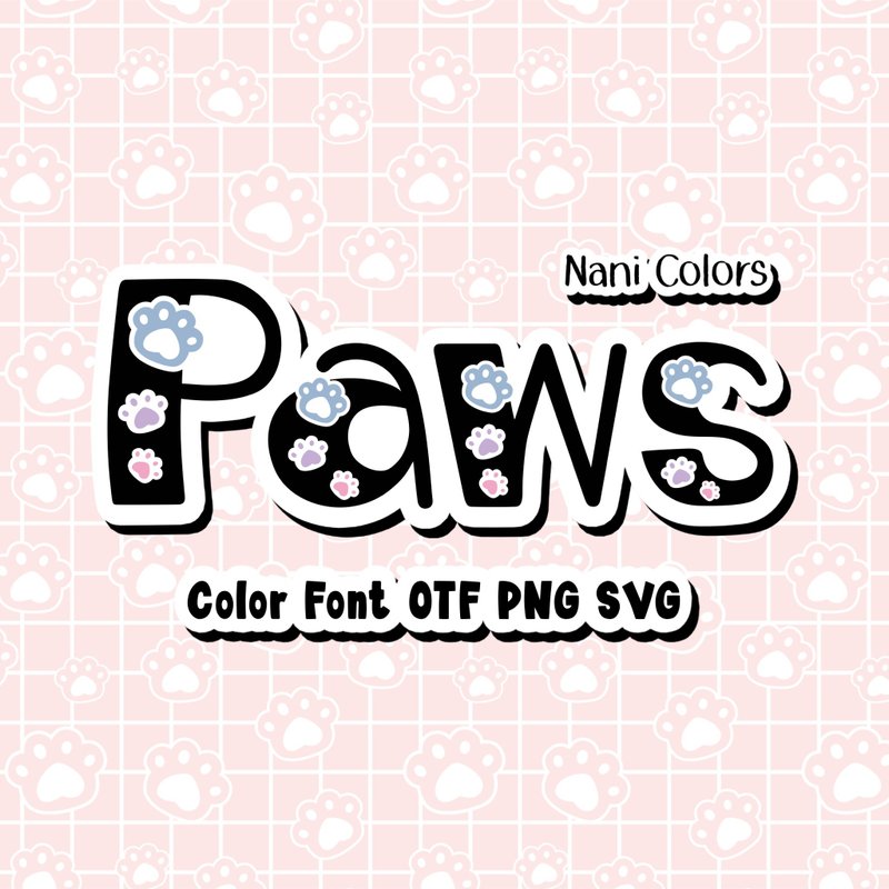 爪子 Nani 颜色 OTF PNG SVG - 字体设计 - 其他材质 
