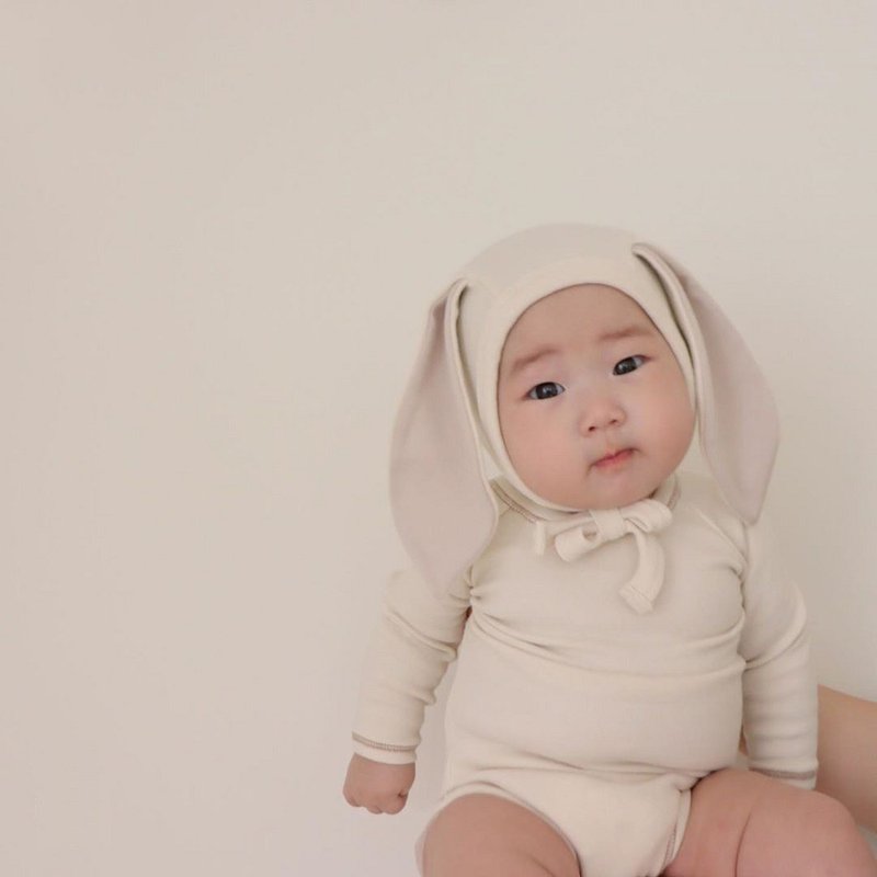 *新色上架*韩国素色系棉质小宾尼兔套装 •Stitch Bunny Set• - 童装上衣 - 棉．麻 
