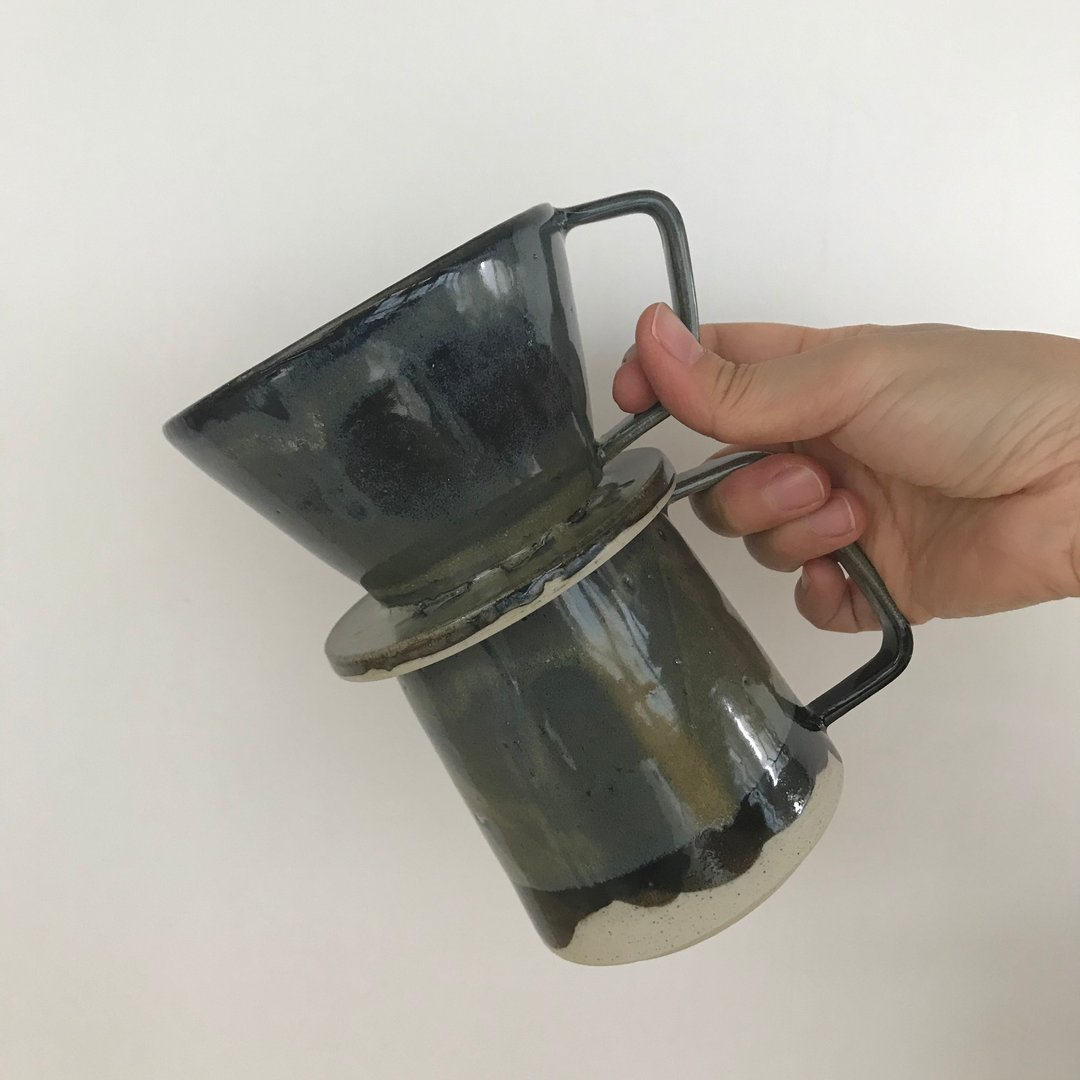 咖啡滤杯及马克杯 丨coffee dripper丨手作陶器 - 其他 - 陶 卡其色