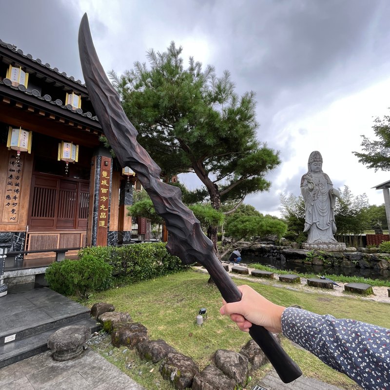 我贩剑　暗妖刀　卍鬭拂　手工木刀　艺术木剑　bokken　魔剑 - 摆饰 - 木头 黑色