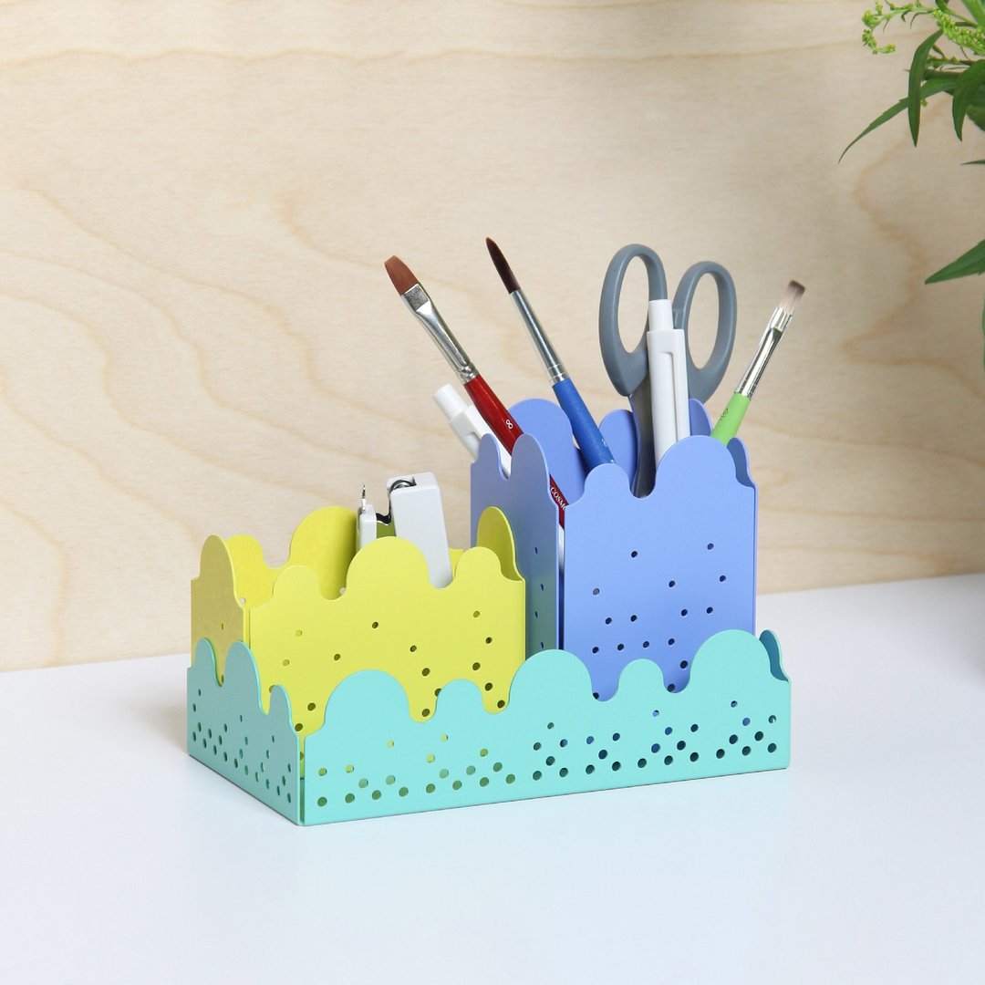 【限量展示品释出】波波收纳盒 / 波光绿 - 收纳用品 - 其他金属 绿色