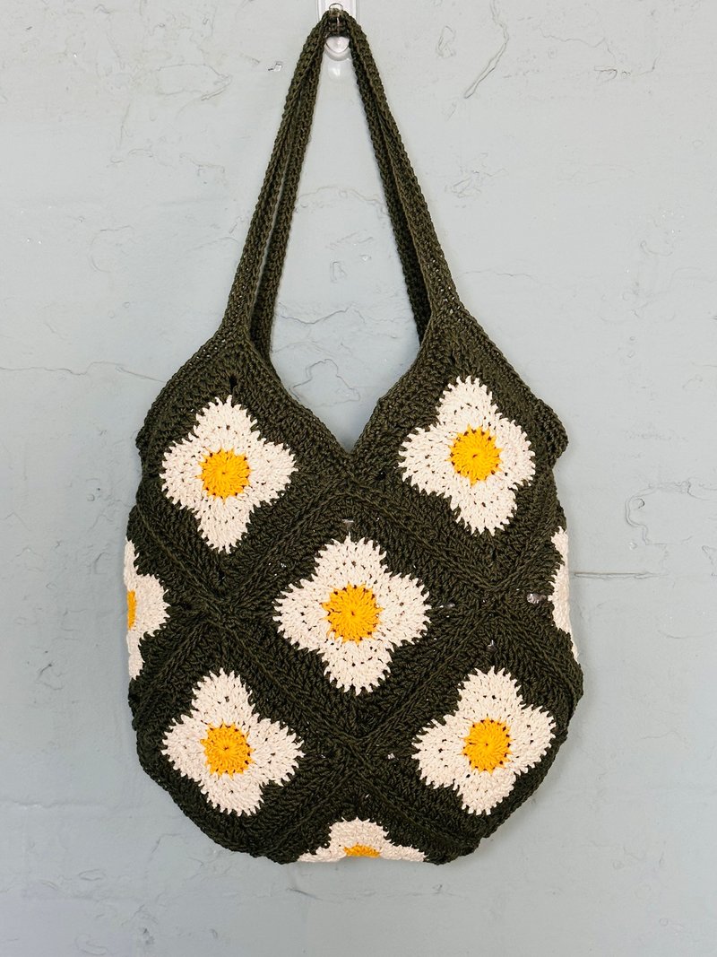 小花钩针包款设计/钩针设计Crochet design/手工钩针/可定制 - 手提包/手提袋 - 其他人造纤维 