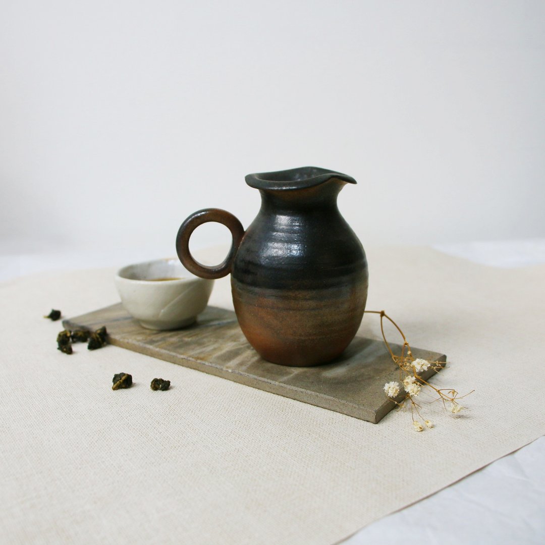 /扩张/岩裂系列得意有把茶海 新彩烧 柴烧 手作作品|陈威恩作品 - 茶具/茶杯 - 陶 咖啡色