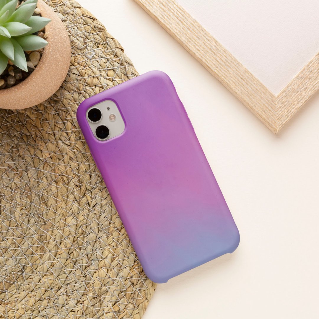 客制手机壳 iPhone 14 13 Pro Matte 复古复古抽象66紫粉蓝 - 手机壳/手机套 - 塑料 多色
