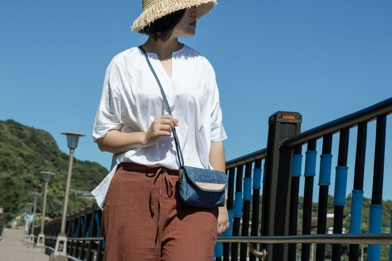 【随身散步包】DYDASH  侧背包/随身包/零钱包/防水(学院牛仔) - 侧背包/斜挎包 - 真皮 