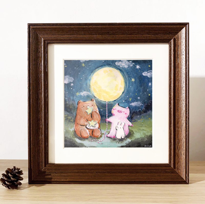 【印刷画/原画】Little Bear and Pig - Litter Closer 近一点 - 海报/装饰画/版画 - 其他材质 