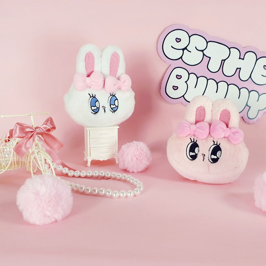 【Esther Bunny艾丝乐小兔】绒毛零钱包 AirPods保护套 钥匙包 - 零钱包 - 聚酯纤维 粉红色