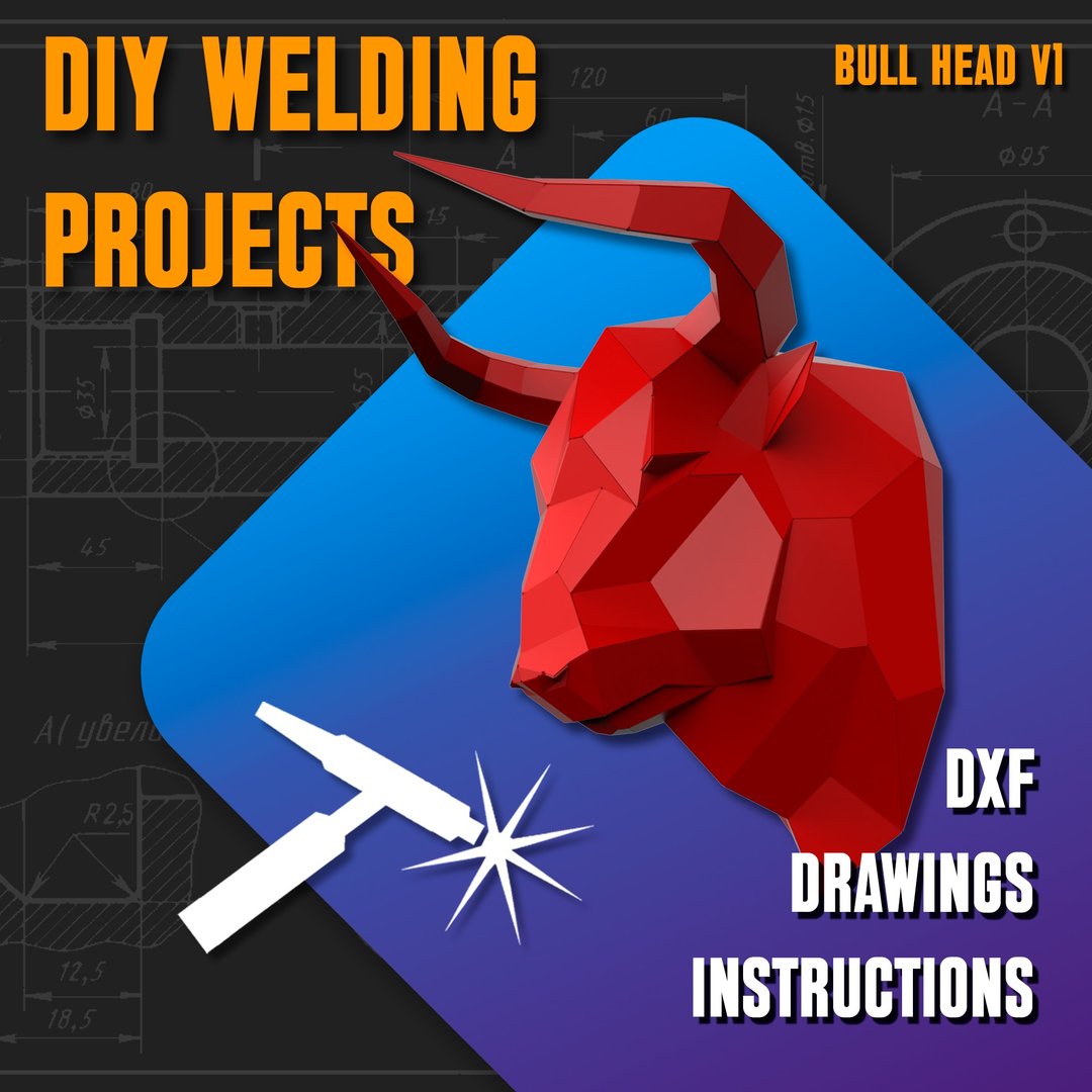 焊接项目计划图 Bull Head (v1)（DXF、PDF） - 图文模板设计 - 其他材质 