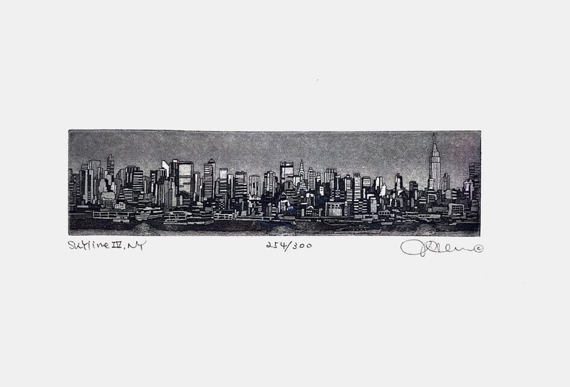 限量版 - 纽约城市版画 - SKYLINE IV,NY - 254/300 - 海报/装饰画/版画 - 纸 白色