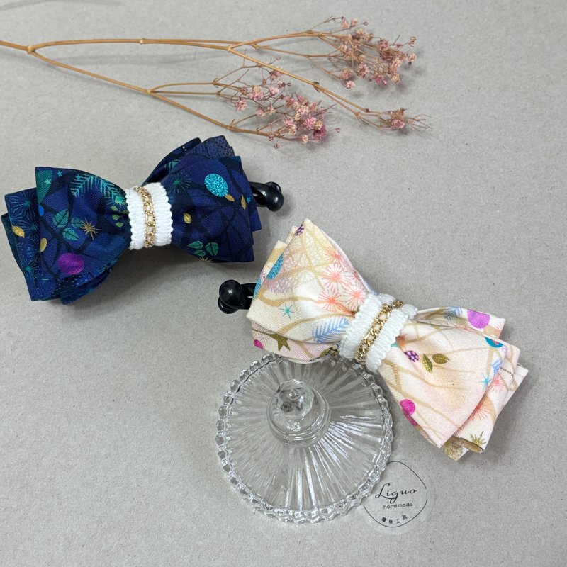 烫金森林 | 双层结相交夹 | 香蕉夹 - 发饰 - 棉．麻 多色