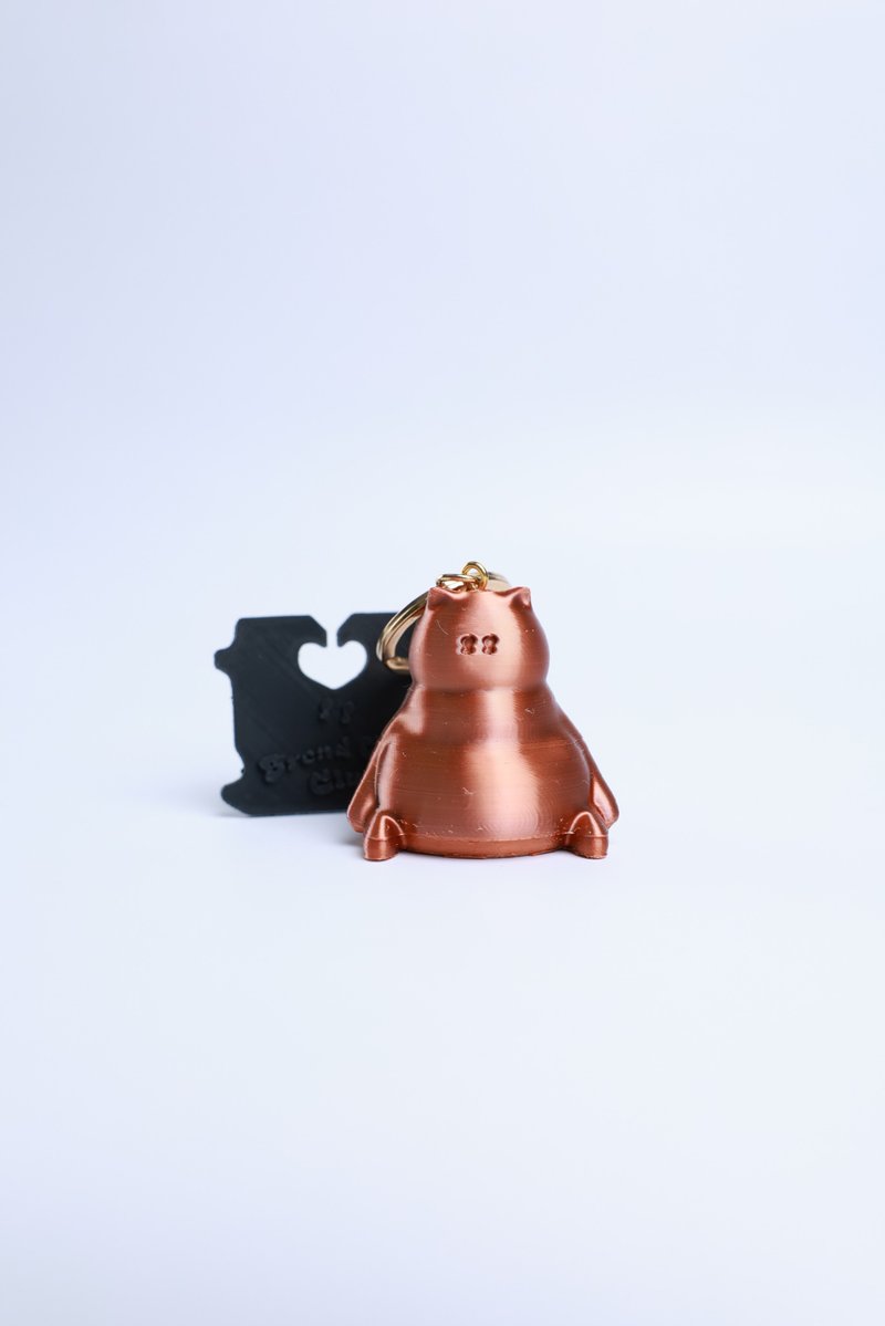 3D PRINT 肥猫大叔 面包夹锁匙扣 - 摆饰 - 塑料 
