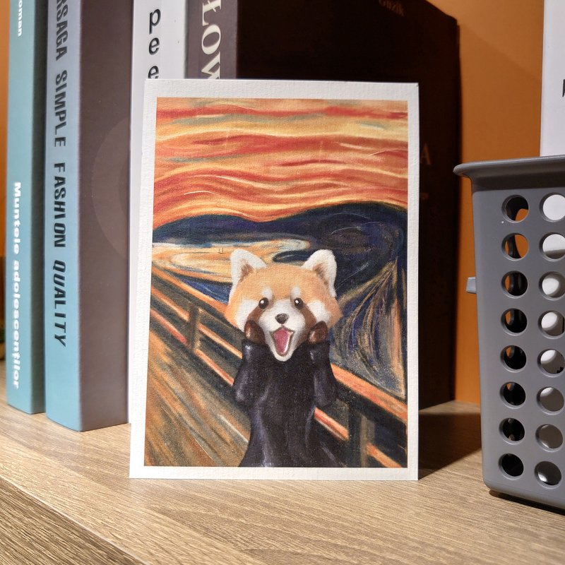 小熊猫博物馆 | 名画系列 呐喊 – 小熊猫 名信片 - 卡片/明信片 - 纸 橘色