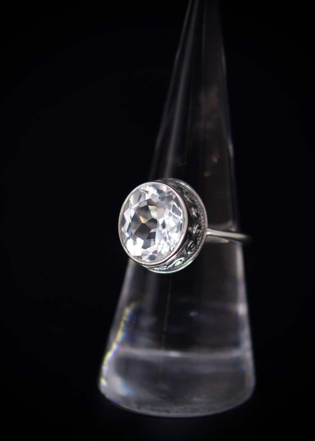 天然高品白水晶 巴厘岛手工S925银戒指 - 戒指 - 水晶 