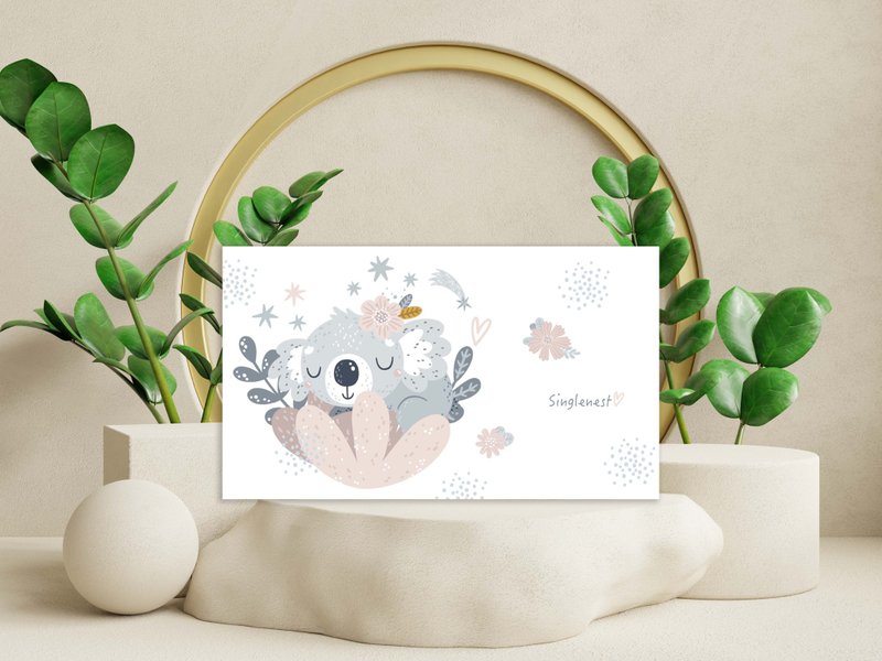 随身口罩抗菌收纳盒 万用小物盒 防疫小物-睡觉的无尾熊宝宝 - 收纳用品 - 环保材料 