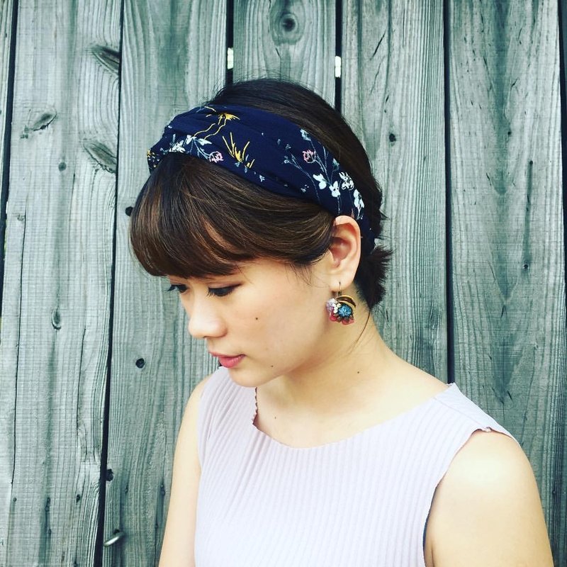 秘语 好烦小姐 宽版 松紧发带 - 发饰 - 聚酯纤维 蓝色