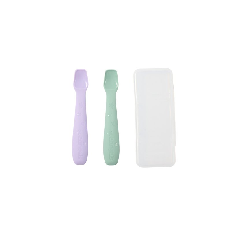 2angels硅胶喂食汤匙 两入附外出盒 - 儿童餐具/餐盘 - 硅胶 多色