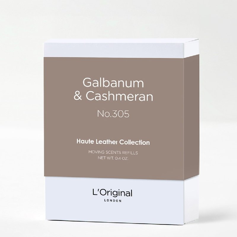 英国L'Original顶级牛皮车用香氛机补充装-白松香与喀什米尔木 - 香薰/精油/线香 - 环保材料 卡其色