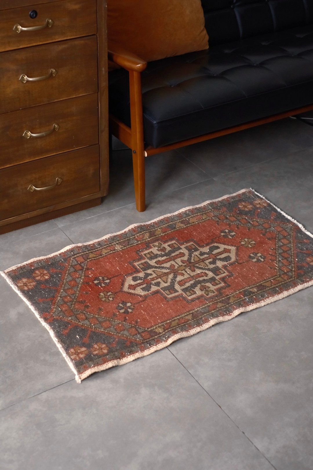 Vintage土耳其人手编织地毯/Vintage Rug/中古 - 地垫/地毯 - 棉 多色