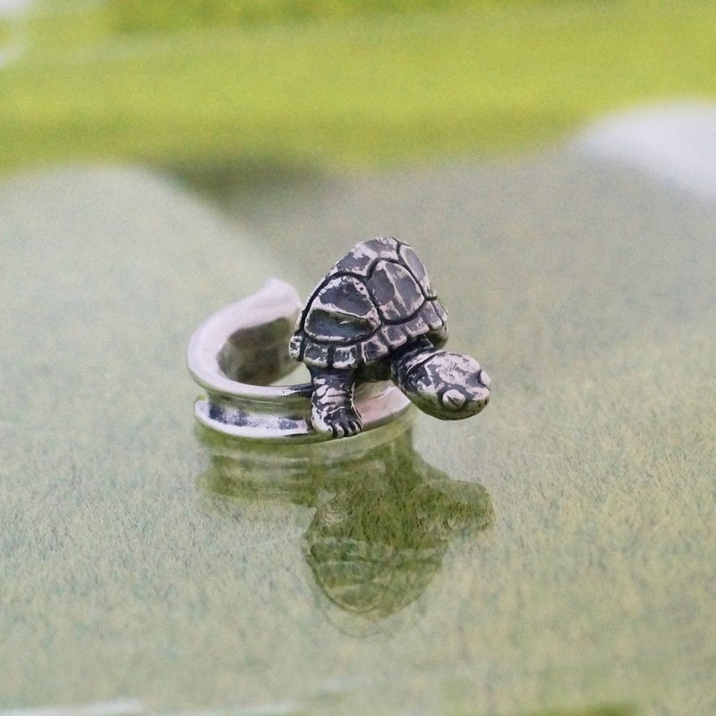 乌龟耳骨夹 - 耳环/耳夹 - 纯银 银色