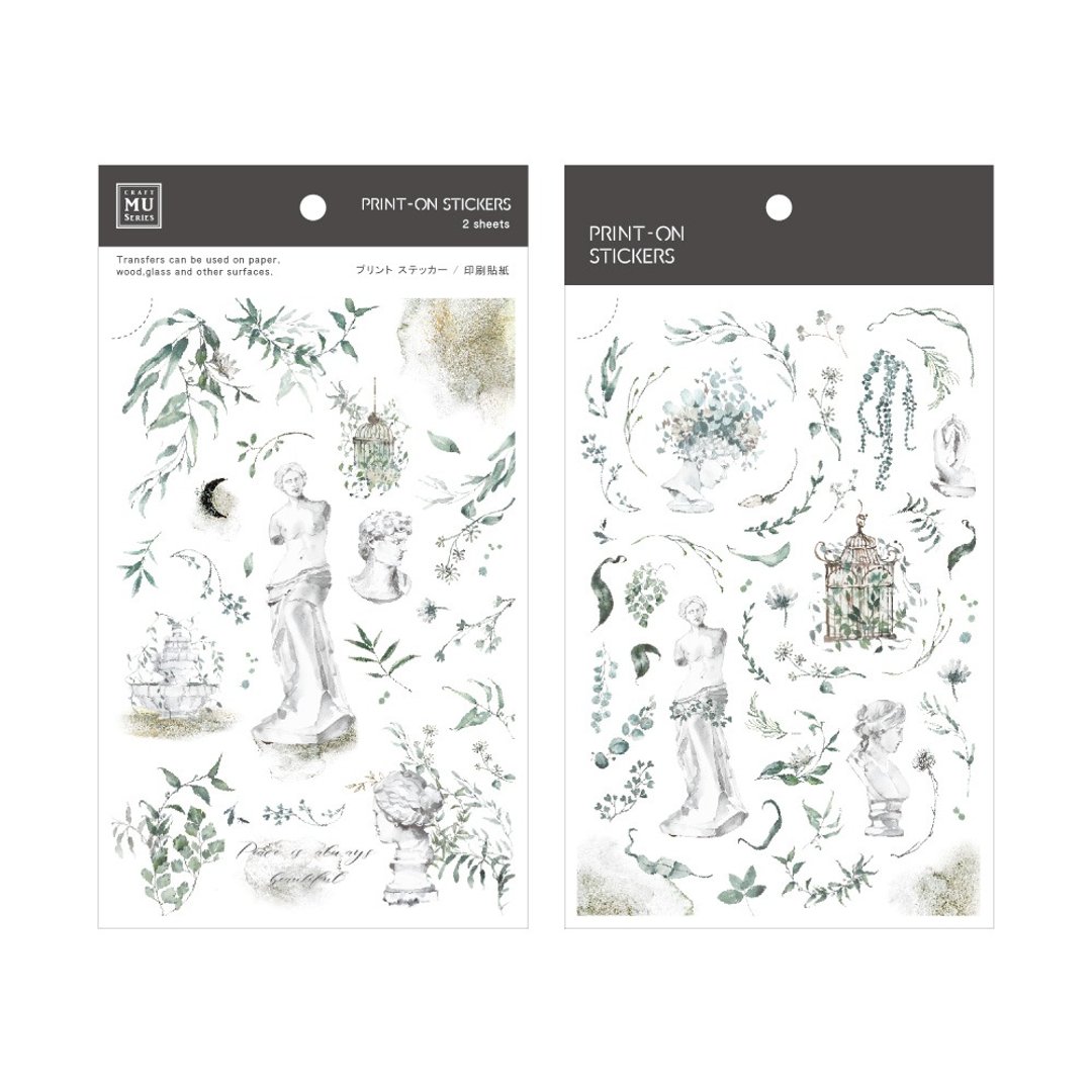 【Print-On Stickers 转印贴纸】no.146-绿林秘境 | 插画师系列 - 贴纸 - 其他材质 灰色