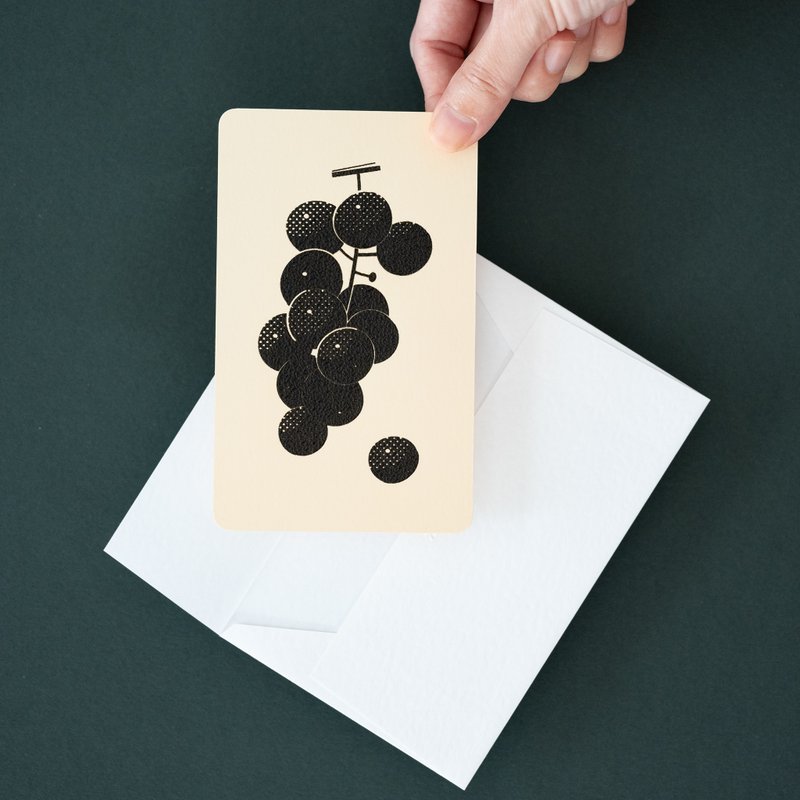 留言卡首页系列葡萄带信封 - 卡片/明信片 - 纸 白色