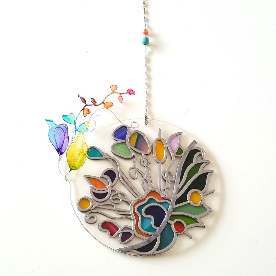 Glass Art Window Ornament Tinker Bell Round - 墙贴/壁贴 - 压克力 多色