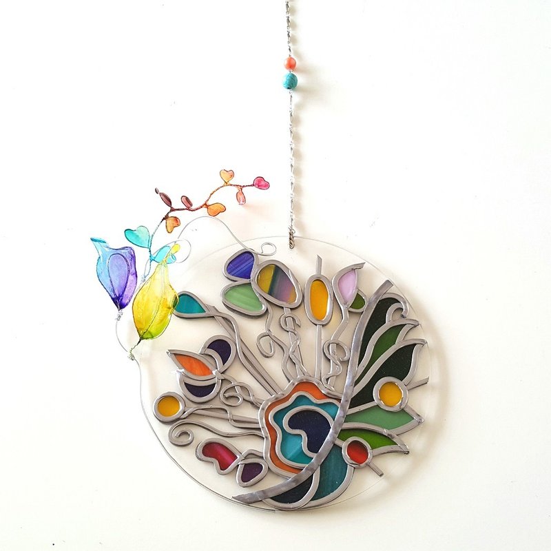 Glass Art Window Ornament Tinker Bell Round - 墙贴/壁贴 - 压克力 多色