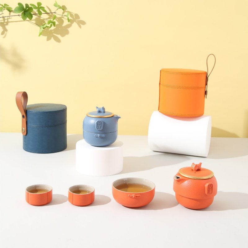陆宝 开运吉福 茶器 1壶3包+便携包 旅行茶组 - 茶具/茶杯 - 陶 