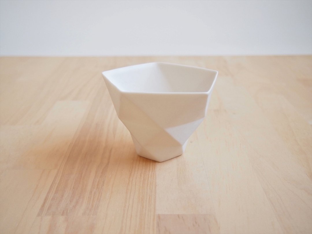 origami cup white - 酒杯/酒器 - 陶 白色