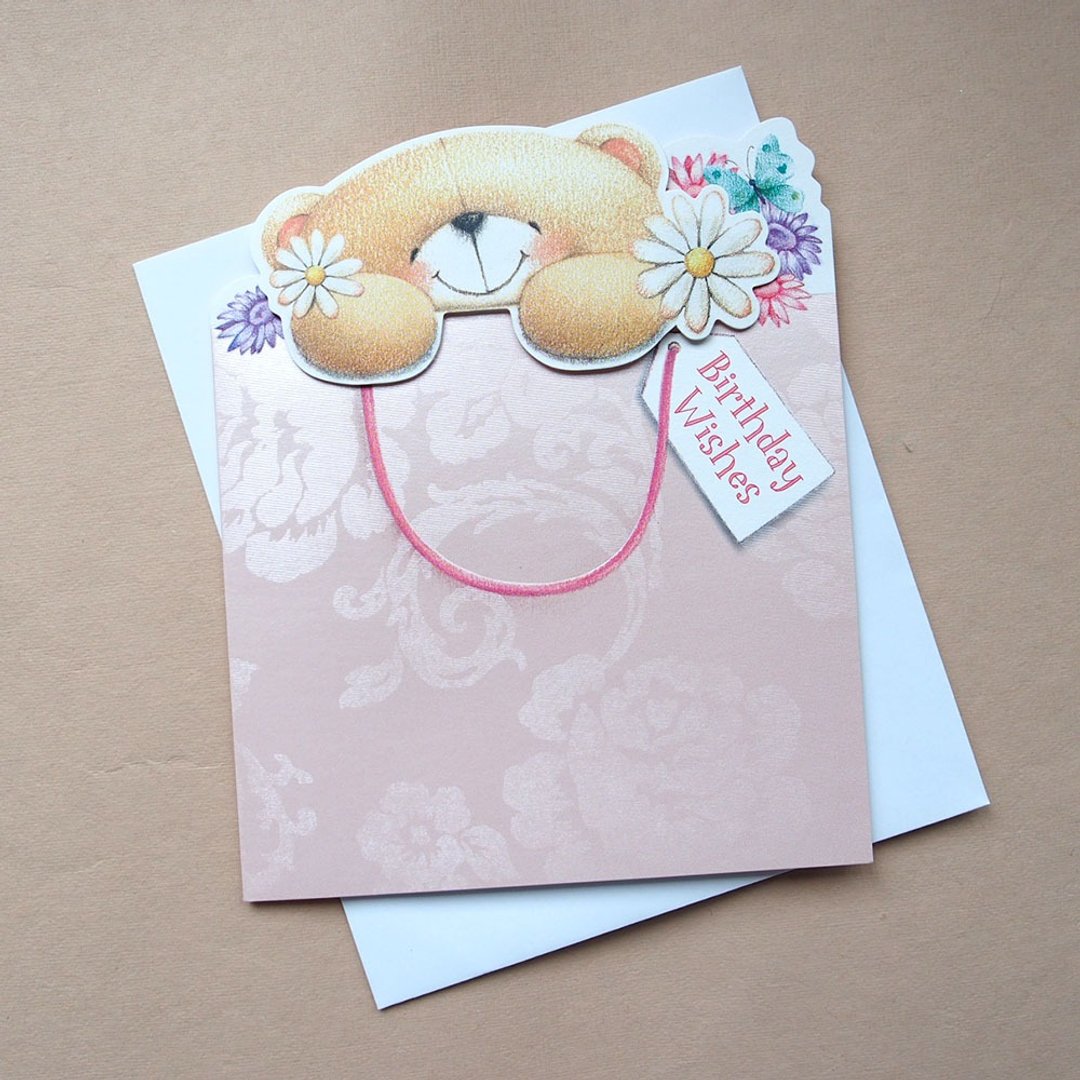礼物袋冒出熊熊【Hallmark-ForeverFriends卡片 生日祝福】 - 卡片/明信片 - 纸 多色