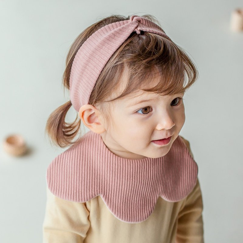 Happy Prince 韩国制 Fleecy马卡龙双面婴儿童花瓣围兜 - 围嘴/口水巾 - 棉．麻 粉红色