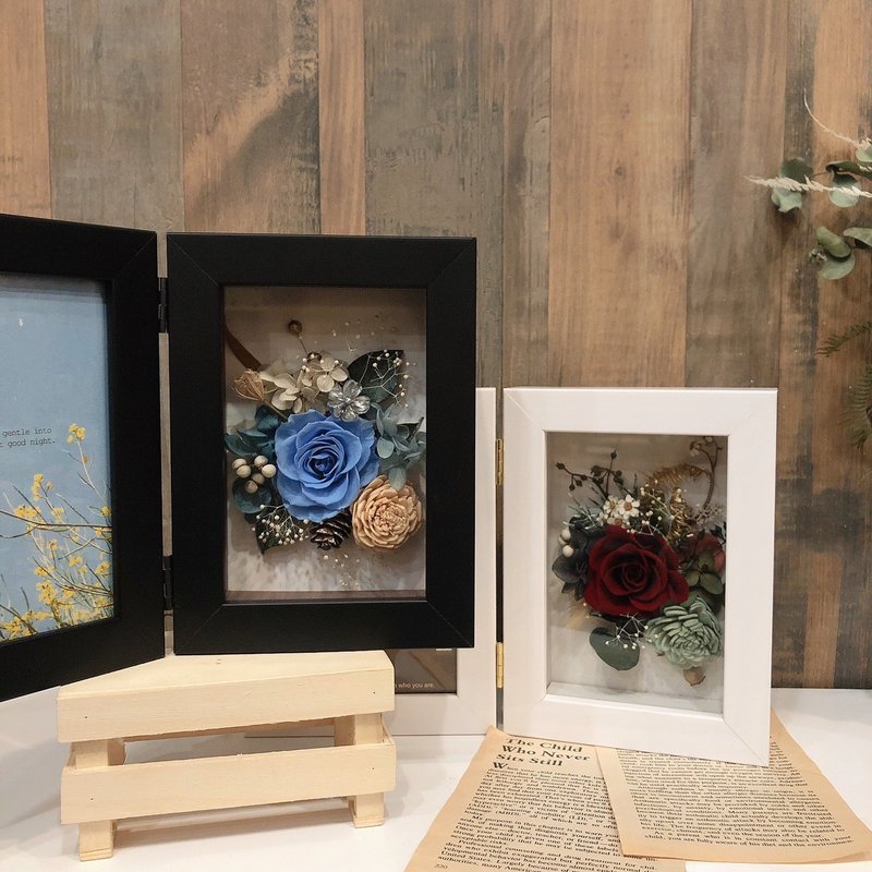 【遇见恒久】半框日本永生花相框 可加购刻字 - 干燥花/捧花 - 植物．花 