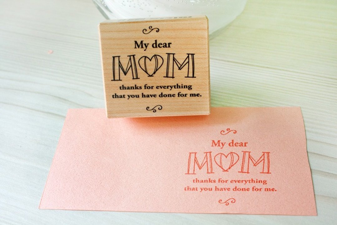 母亲节 My Dear Mom 枫木印章 - 印章/印台 - 木头 