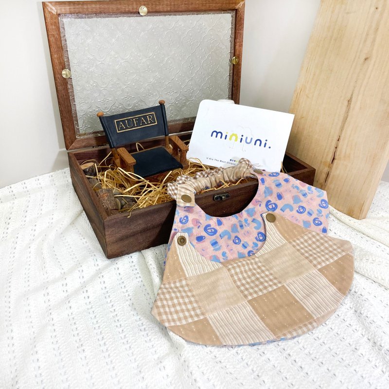 善型格纹压纹口水巾 - 围嘴/口水巾 - 棉．麻 